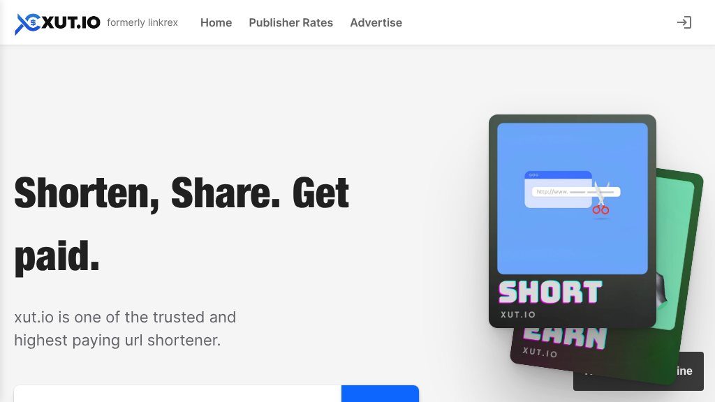 Screenshot of XUT.io : Monetize Your Links with This URL Shortener
