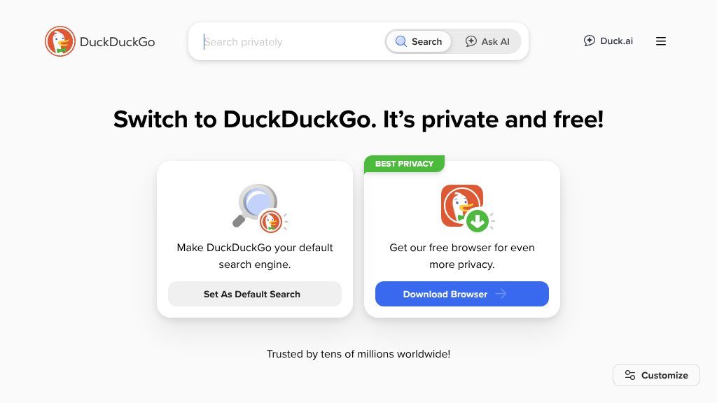 Screenshot of DuckDuckGo: Secure Your Online Privacy with Seamless Control