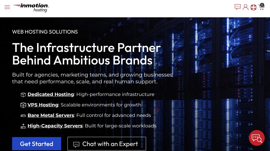 Screenshot of Reliable Web Hosting Solutions with InMotion Hosting: VPS, Dedicated & WordPress