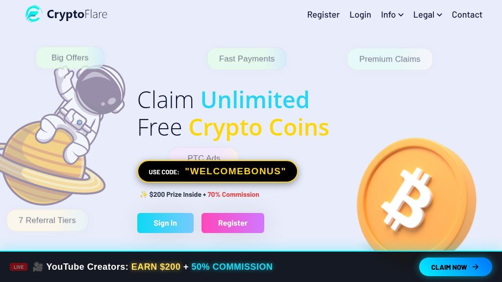 Screenshot of Cryptoflare: Practical Insights for Growing Your Cryptocurrency Earnings