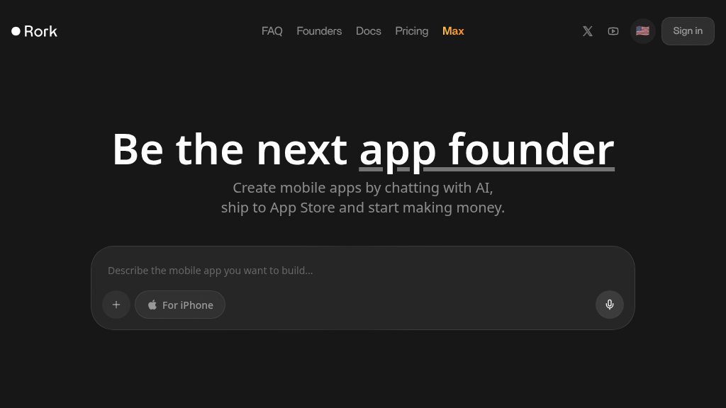 Screenshot of Rork: Rapid AI-Powered Mobile App Development with React Native