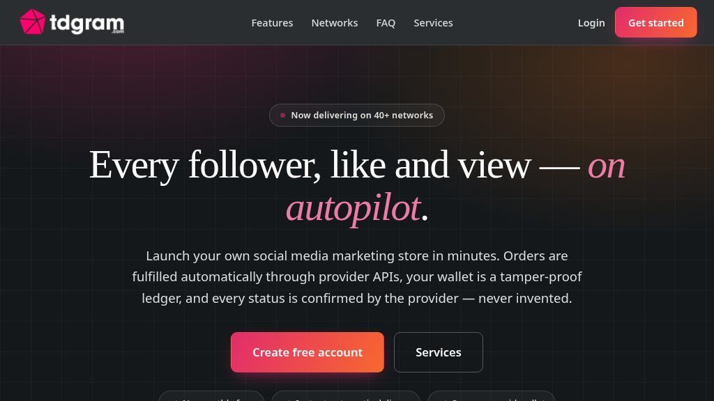 Screenshot of TDGram: Affordable SMM Services for Social Media Growth