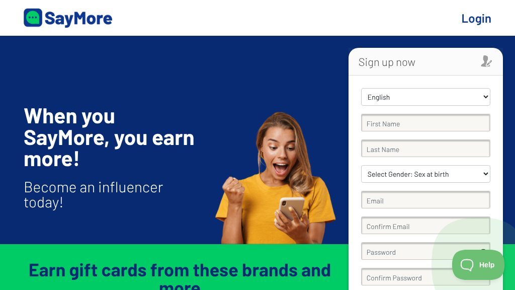 Screenshot of SayMore: Earn Rewards by Sharing Your Opinions with Online Surveys