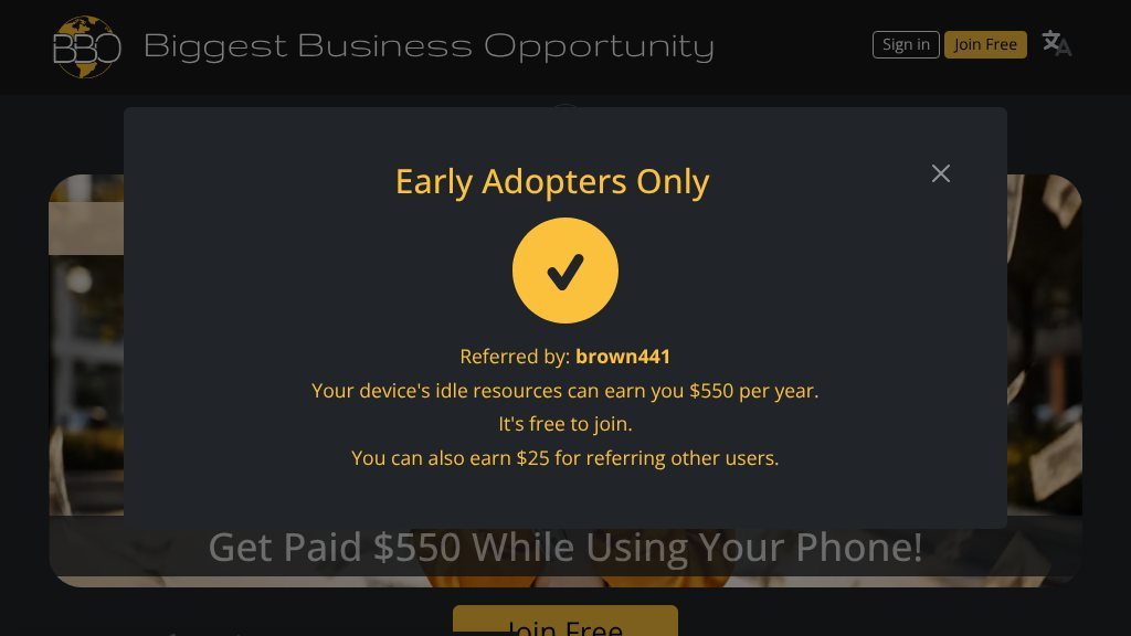 Screenshot of Biggest Business Opportunity: Swarm AI Affiliate and Device-Node Overview