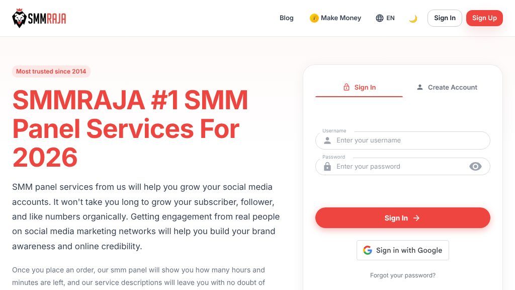 Screenshot of Affordable and Reliable SMM Panel Services for Social Media Growth | SMM Raja