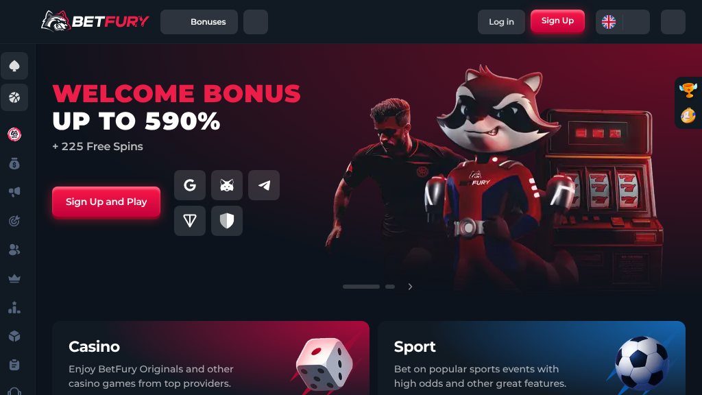 Screenshot of BetFury: Your Ultimate Crypto Casino & Sports Betting Hub