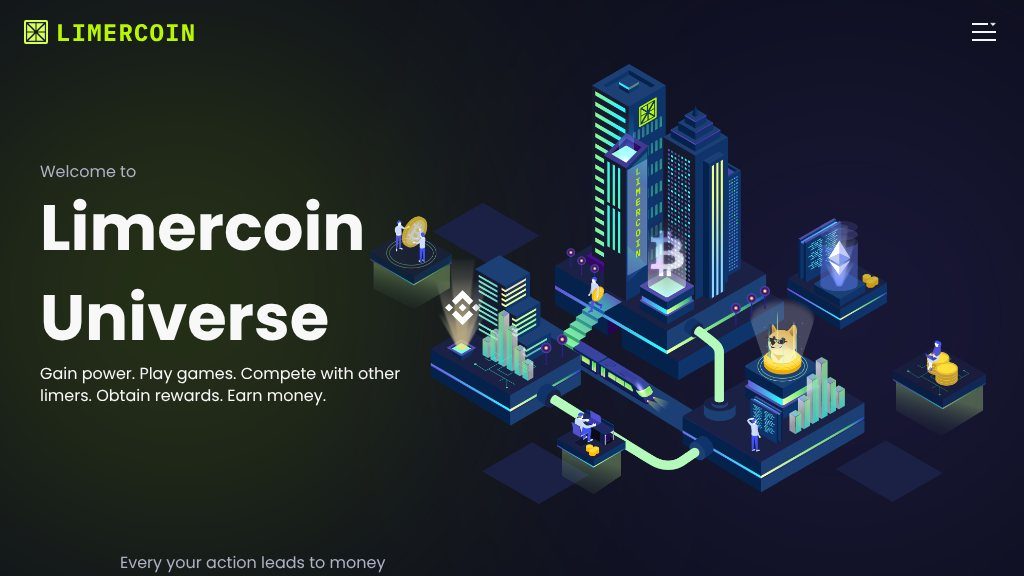 Screenshot of Explore Limercoin: A Free Play-to-Earn Crypto Mining Simulator Game