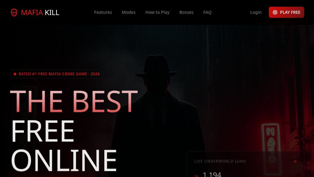 Screenshot of MafiaKill: Free Browser-Based Online Mafia RPG and Multiplayer Crime Game