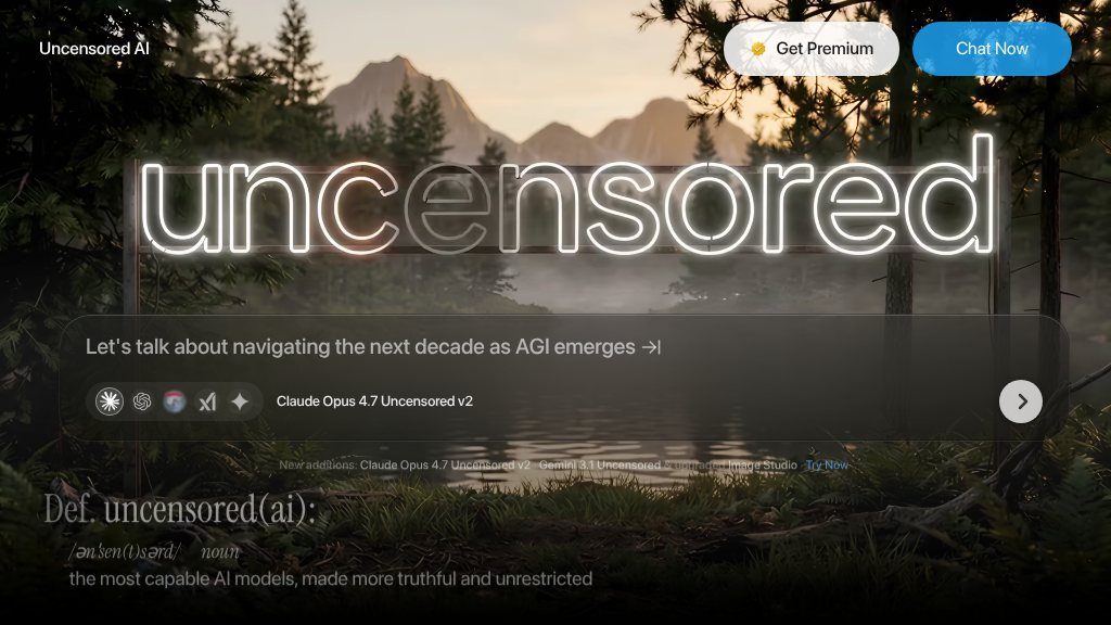 Screenshot of Explore Uncensored AI: Advanced Chat, Media, and Voice AI Tools with API Access