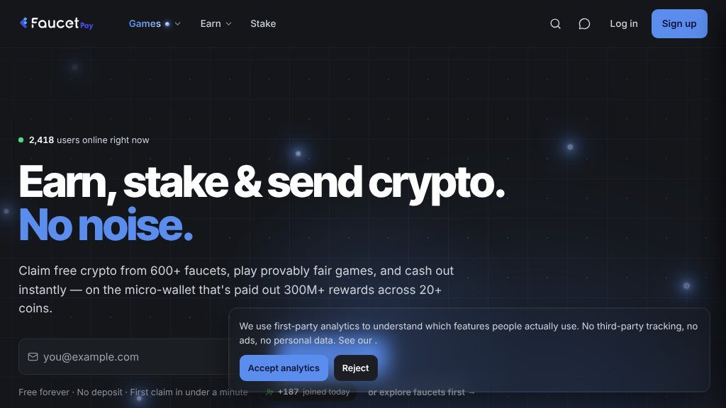 Screenshot of FaucetPay Review: Crypto Micro-Wallet for Faucets, Rewards, and P2P Transfers