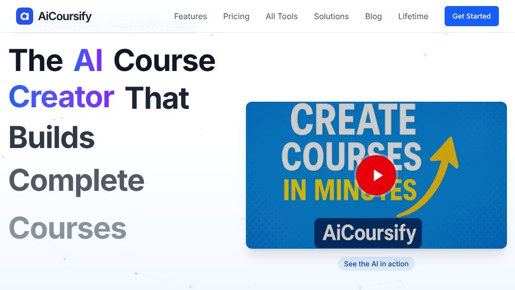 Screenshot of AICoursify Review: AI Course Creation, Quizzes, Slides, and Voiceover