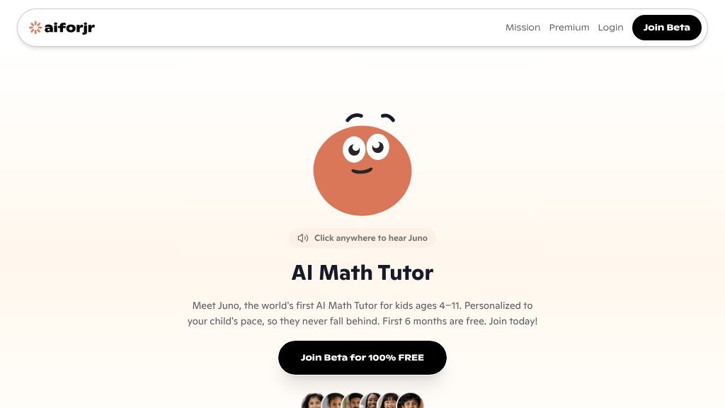 Screenshot of AIforJr: Personalized AI Math Tutor for Kids Ages 4–11
