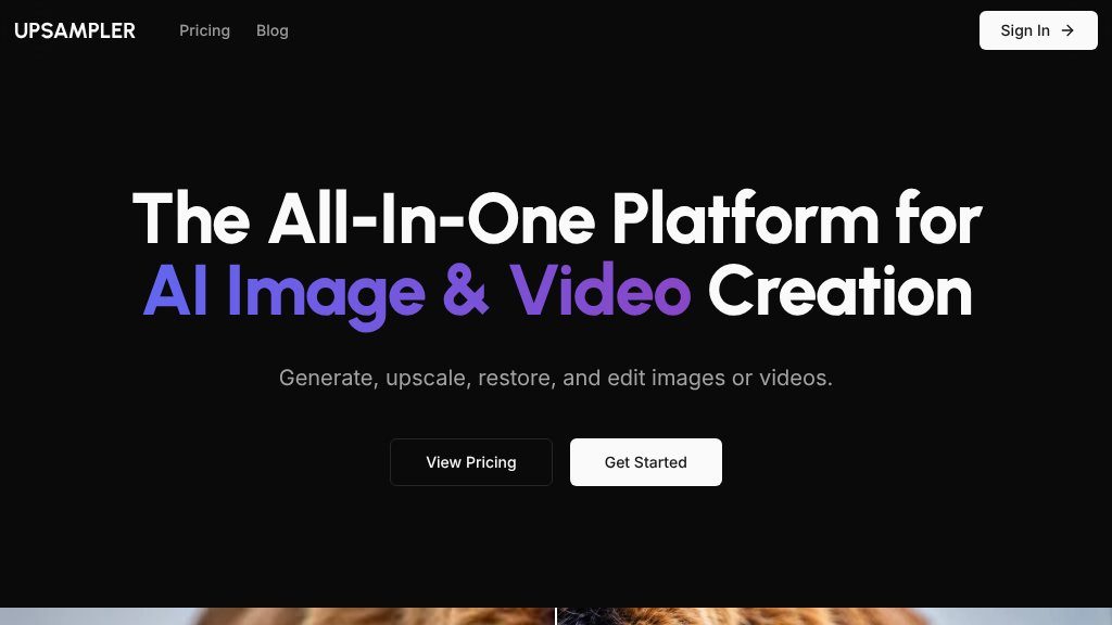 Screenshot of Upsampler: Integrated AI Tools for Effortless Image and Video Enhancement