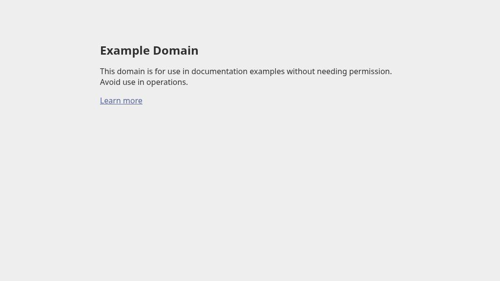 Screenshot of Example Domain