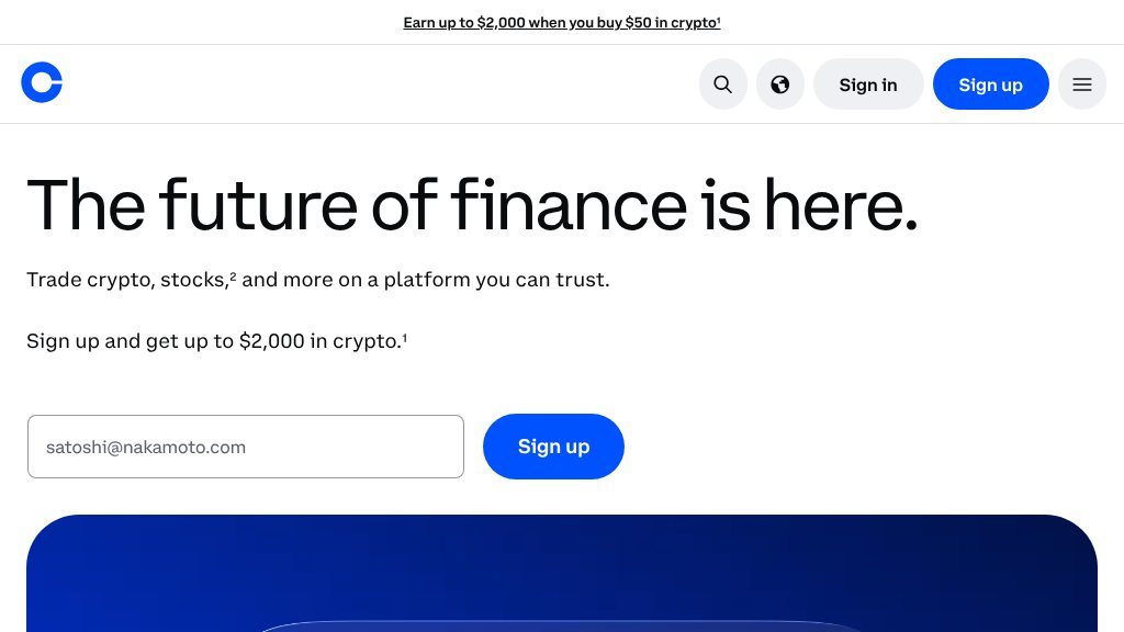 Screenshot of Coinbase: A User-Friendly Platform for Buying and Managing Cryptocurrency