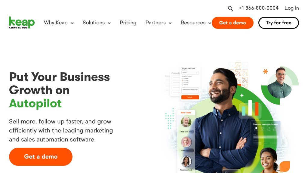 Screenshot of Keap: Streamlined CRM and Automation for Small Business Growth