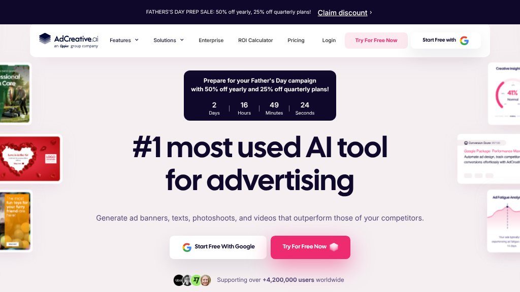 Screenshot of AI-Powered AdCreative.ai: Generate Engaging Ads with Ease
