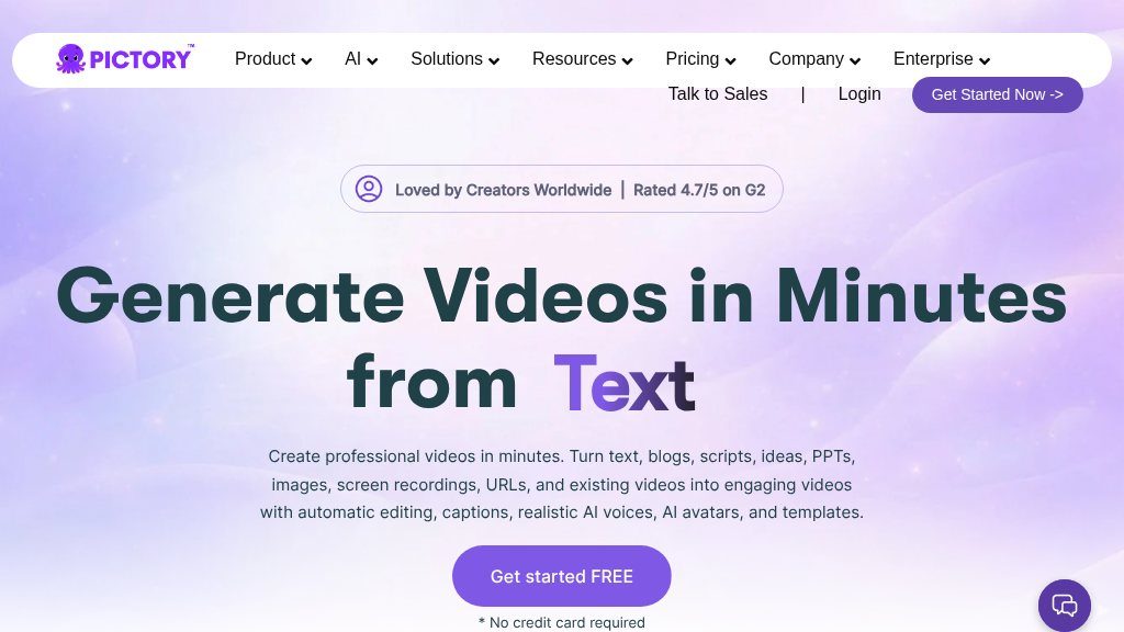 Screenshot of Pictory AI: Effortless AI Video Creation for Marketers and Educators