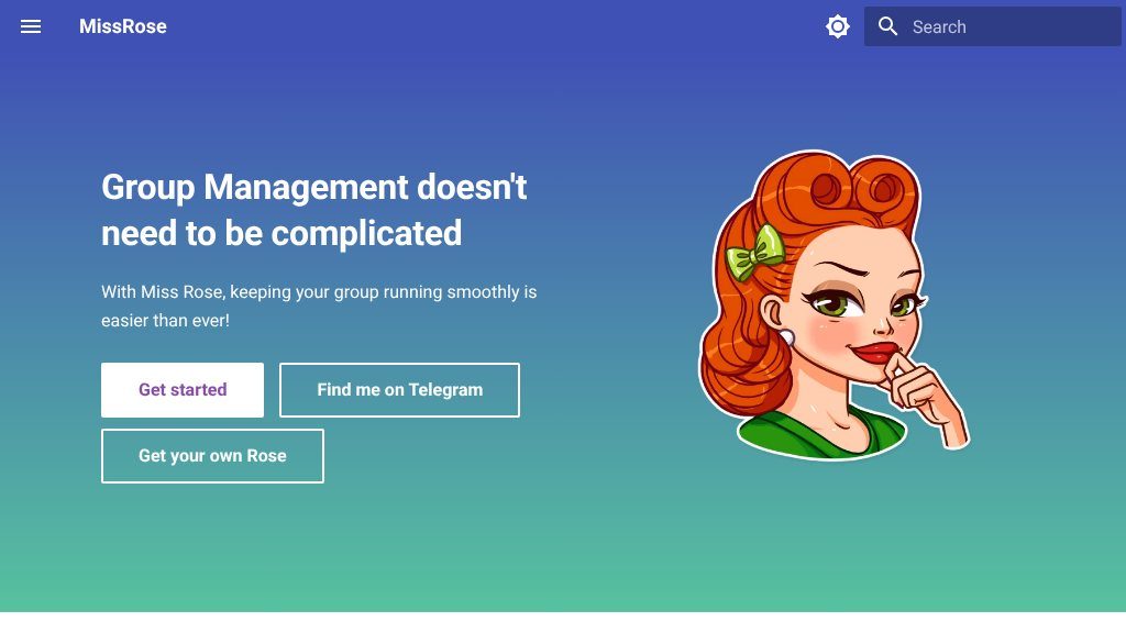 Screenshot of Miss Rose Bot Docs: Your Comprehensive Guide to Mastering Telegram Group Management