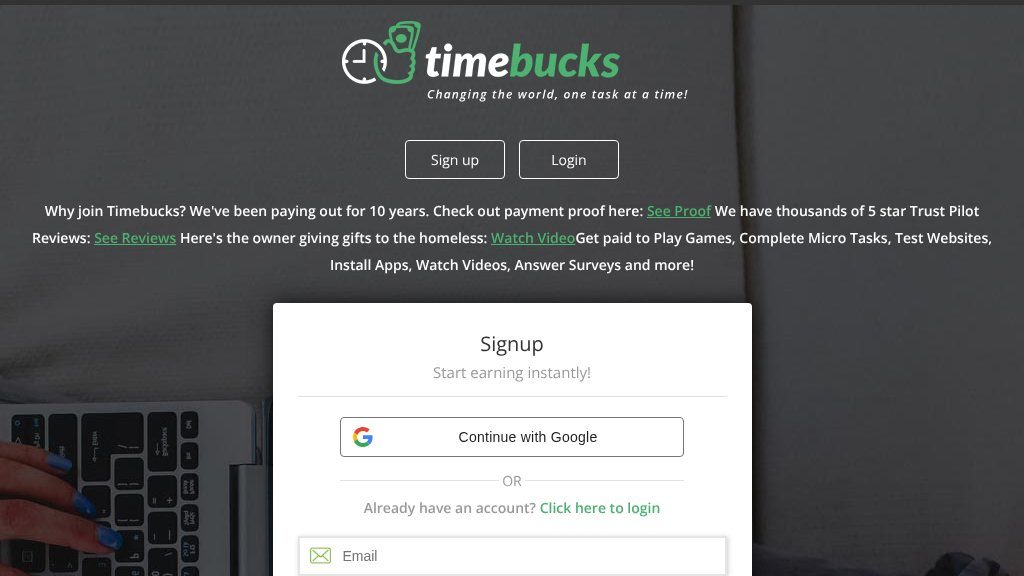Screenshot of TimeBucks Review: Earn Rewards for Simple Online Tasks