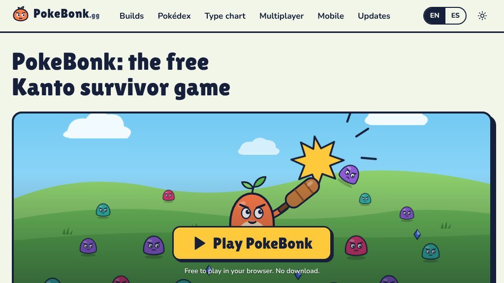 Screenshot of PokeBonk: Browser-Based Pokémon Horde-Survival Game Guide