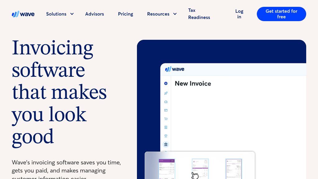 Screenshot of Best Invoice Software for Small Businesses - Wave Financial