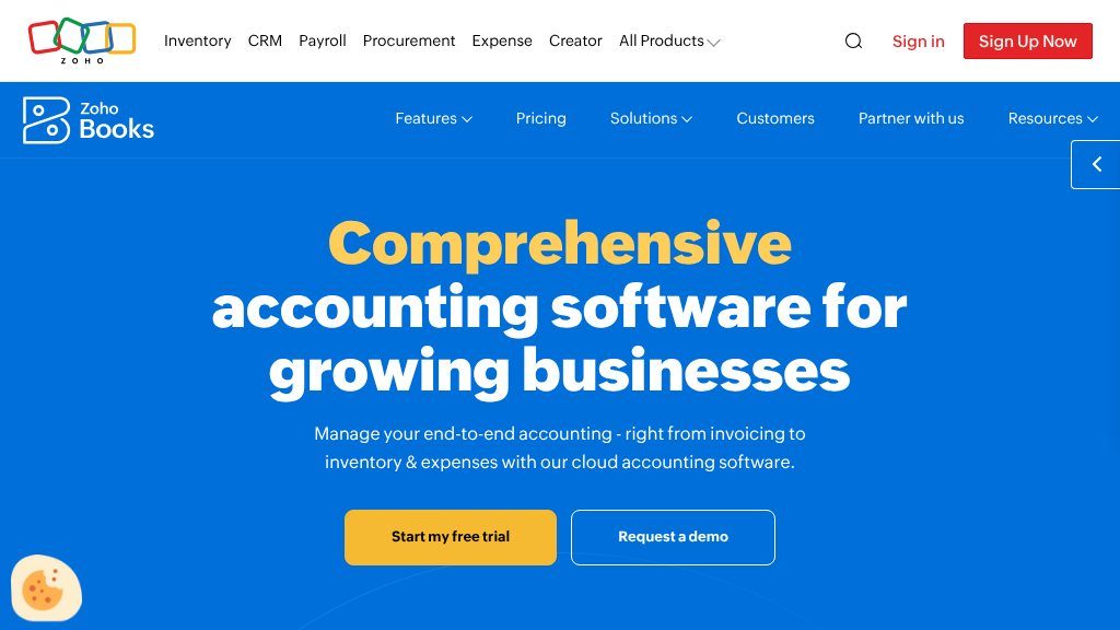 Screenshot of Powerful Accounting Software for Your Business | Zoho Books