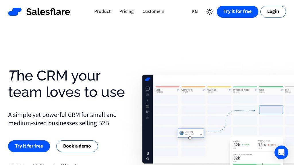 Screenshot of Salesflare CRM: Streamlined Sales Management for Small Businesses