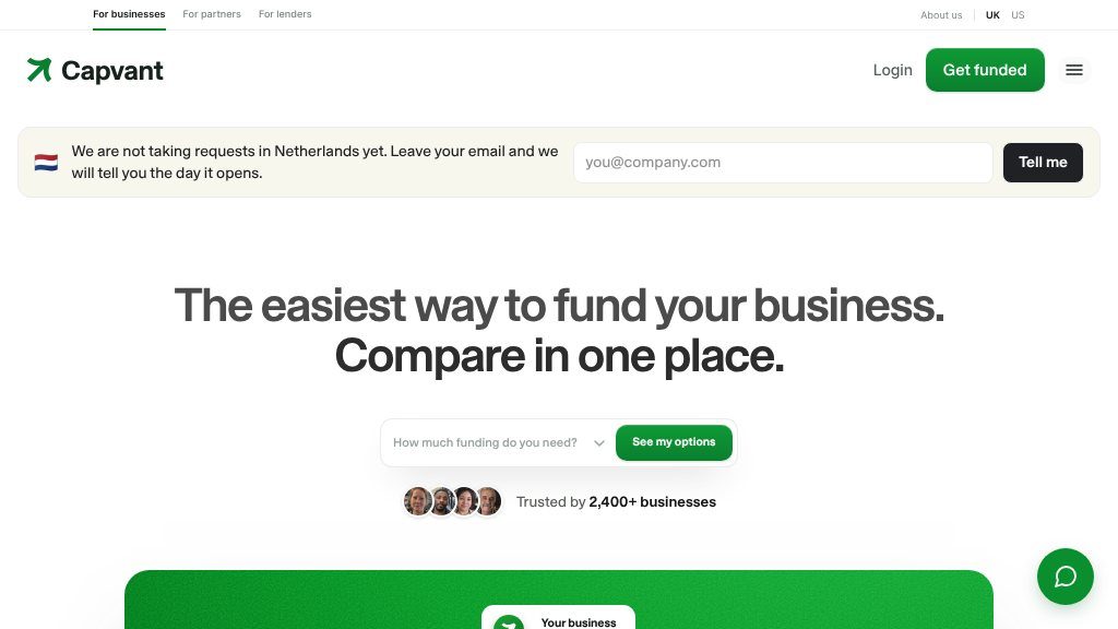 Screenshot of Capvant Business Funding Comparison: Features, Workflow, and Considerations