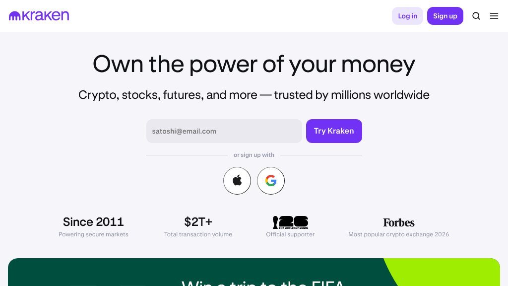 Screenshot of Kraken: Secure and Versatile Platform for Crypto and Stock Trading
