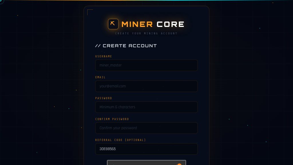 Screenshot of MinerCore: A Platform for Cryptocurrency Investment and Mining