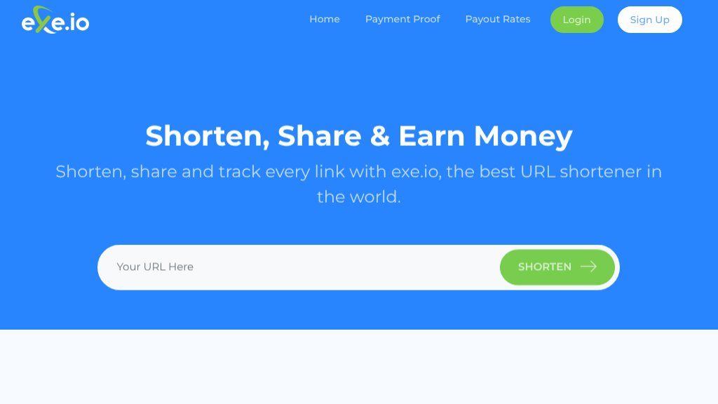 Screenshot of exe.io Review: Efficient Traffic Monetization with High CPM Rates