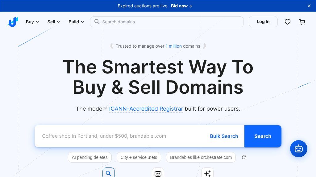 Screenshot of Explore Unstoppable Domains: Affordable Self-Brokered Domain Registration & Marketplace