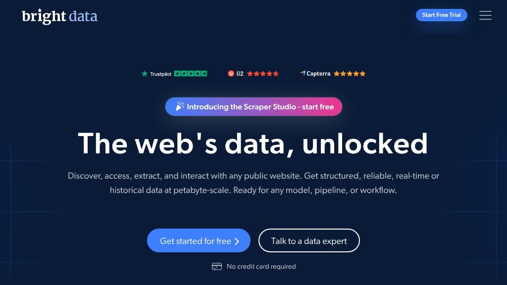 Screenshot of Bright Data: Comprehensive Solutions for Proxies, Web Scraping & Data Access