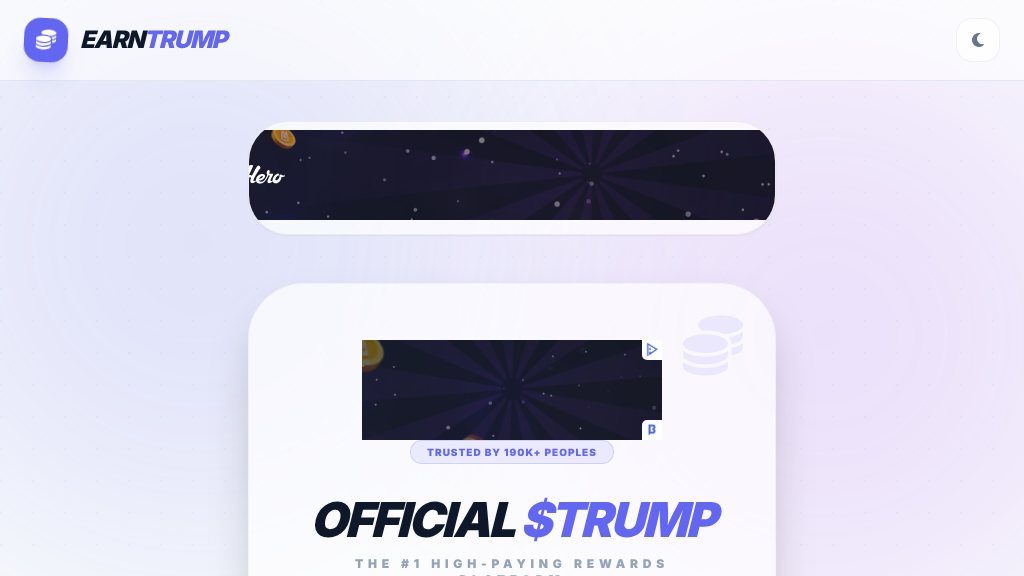 Screenshot of Earn Trump: A Comprehensive Guide to a High-Paying Crypto Faucet Platform