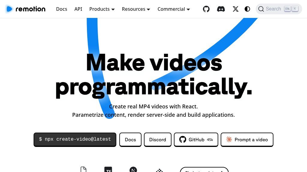 Screenshot of Remotion: Build Custom Videos with Code