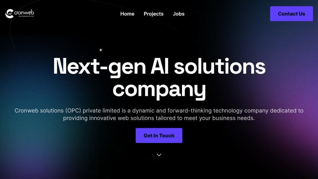 Screenshot of Cronweb Solutions: Innovative IT Services and AI Technology Expertise