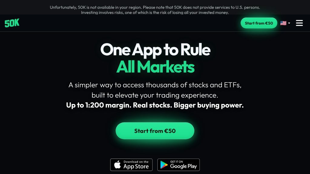 Screenshot of Trade US Stocks and ETFs Commission-Free with 50K App