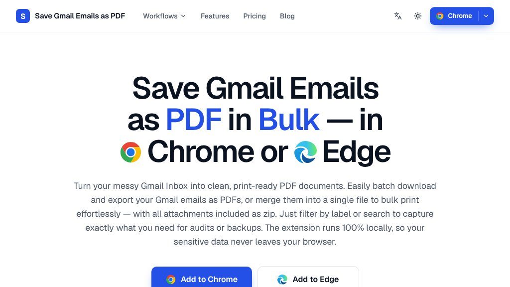 Screenshot of Save Gmail Emails as PDF in Bulk for Chrome and Edge