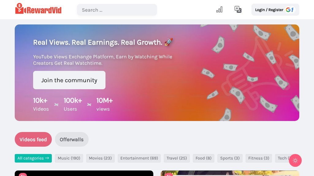 Screenshot of RewardVid: Earn Money by Watching Videos Online Effortlessly