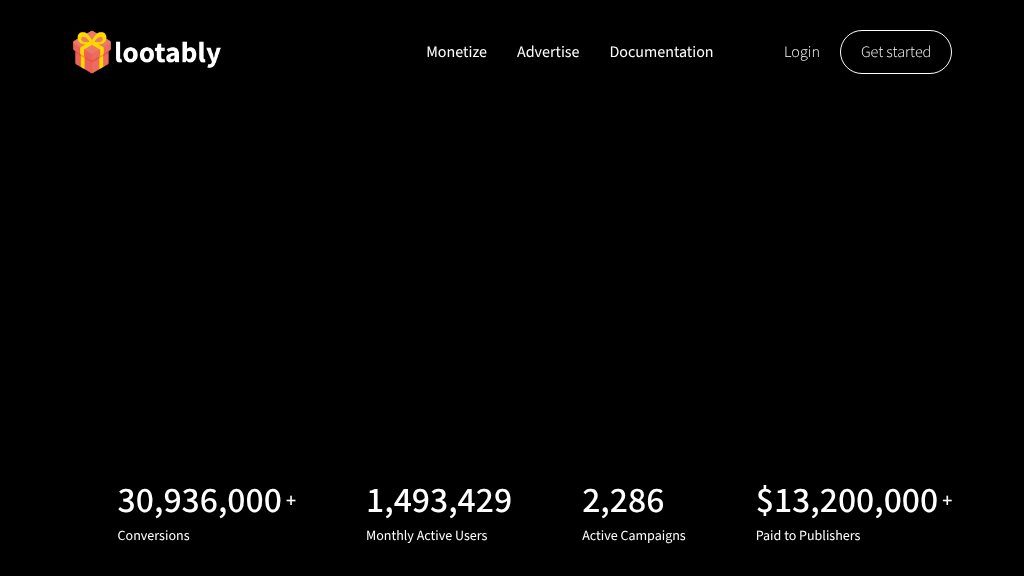 Screenshot of Lootably: Advanced Rewards-Based Monetization for Mobile and Web Publishers