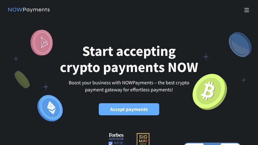 Screenshot of NOWPayments: Seamless Crypto Payment Gateway for Businesses