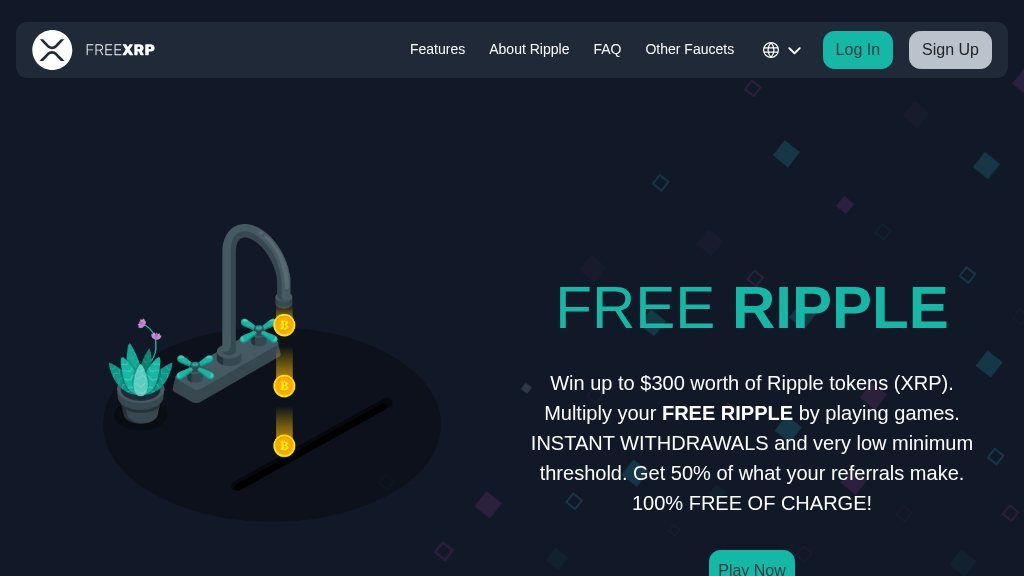 Screenshot of CoinFaucet.io: Earn Free XRP with Easy Games and Giveaways