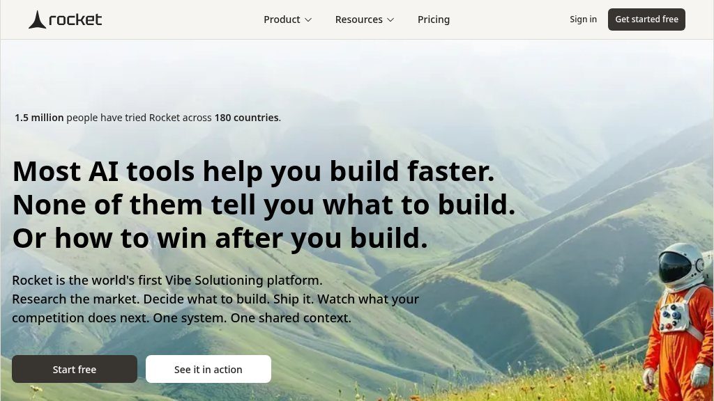 Screenshot of Rocket: Streamlined AI App Builder & Competitive Market Intelligence Platform