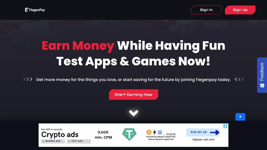 Screenshot of FiegenPay: Practical Ways to Earn Money Online