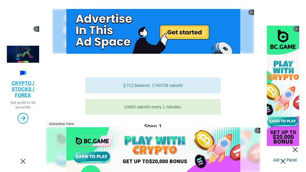 Screenshot of FaucetLTCFree: Earn Litecoin Effortlessly Through a Free Crypto Faucet