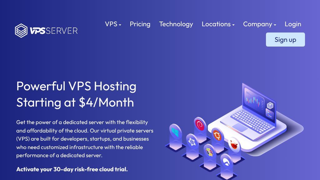 Screenshot of Affordable and Scalable VPS Hosting Solutions | VPSserver.com