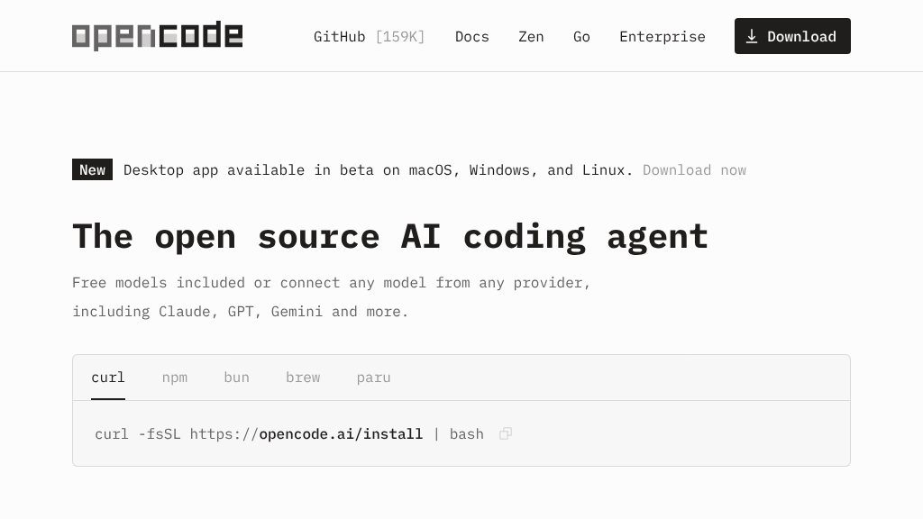 Screenshot of OpenCode AI: An Open Source Agent for Smarter Software Development