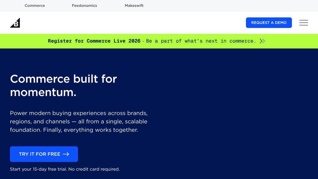 Screenshot of BigCommerce: Scale Your Ecommerce Empire with Flexibility and Power